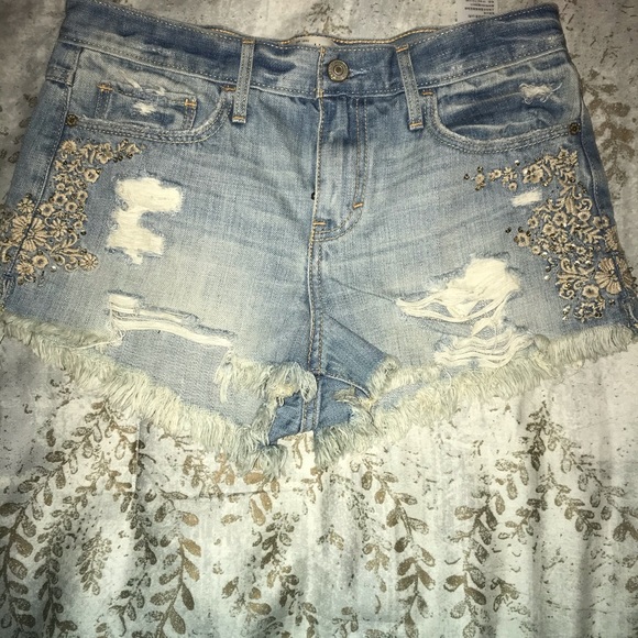 Abercrombie & Fitch High Rise Denim Shorts - Picture 3 of 9